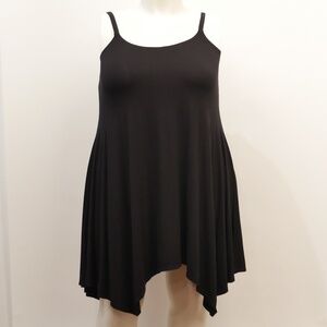 Torrid Plus 2X Black Handkerchief Hem A Line Trapeze Adjustable Strap Dress NWOT